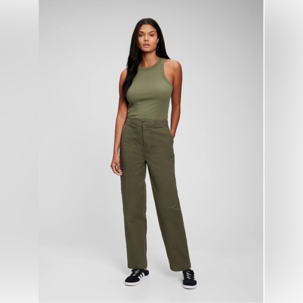 Straight Leg Khakis Army Green size 6
